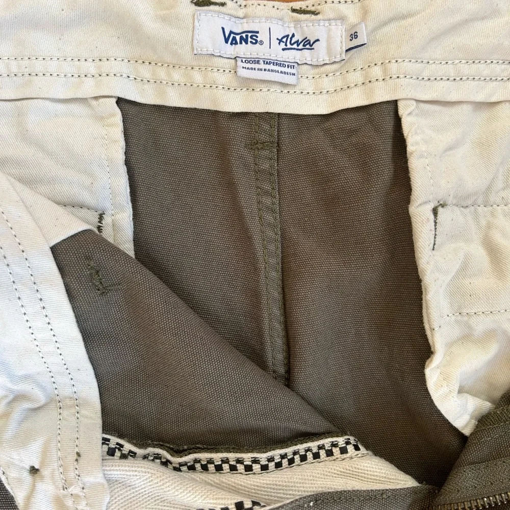 Vans Alva Skates Service Men's Olive drab Cargo Pants - Picture 2 of 4